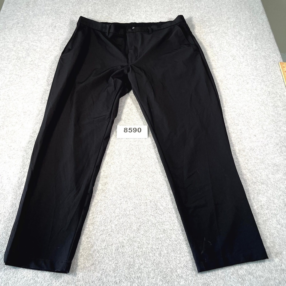 Stylus Pants Womens XL Black Nylon Stretch Straight Leg Flat Front Performance